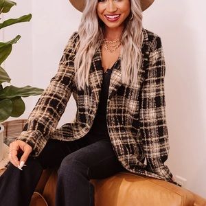 Impressions Plaid Print Coat